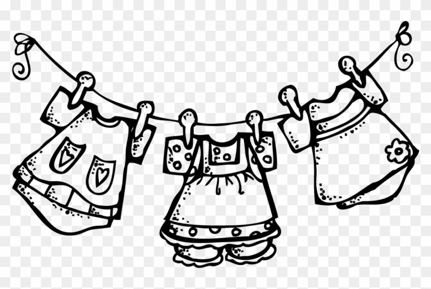 Clothes Line - Clipart Clothes On A Clothesline #1283004