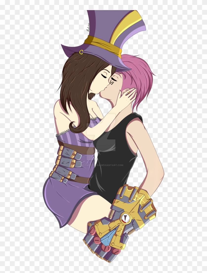 Anime Deviantart Mangaka Yuri - Vi X Caitlyn Yuri - Free Transparent PNG  Clipart Images Download