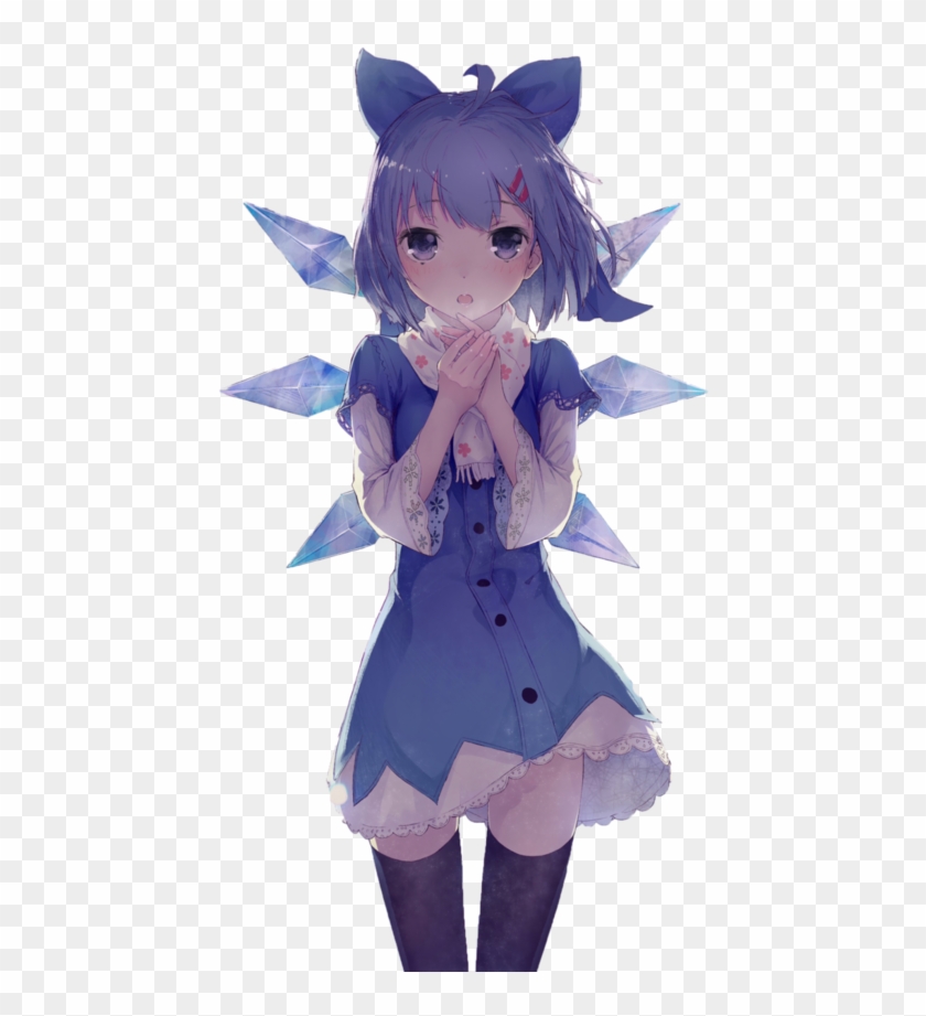 Anime Girl, Cirno, And Game Image - Young Anime Girl With Wings #1283105