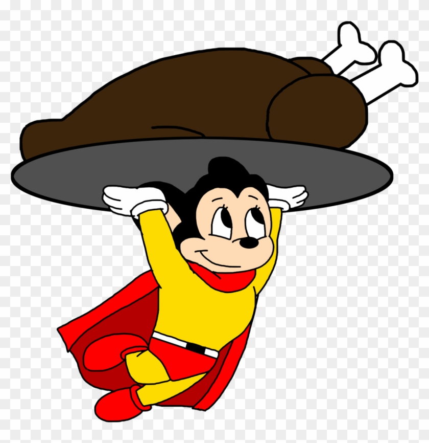 Mighty Mouse Carrying A Roasted Turkey By Marcospower1996 - Cartoon #1283220