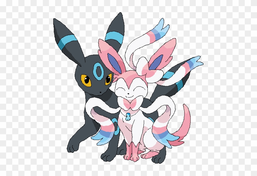 Pokémon X And Y Mammal Vertebrate Fictional Character - Shiny Umbreon X Sylveon #1283275