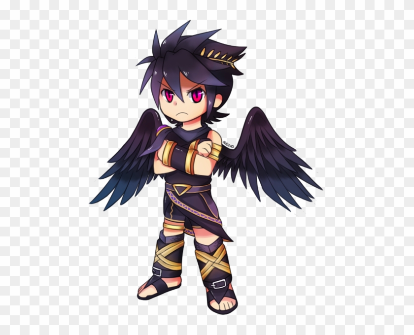 Colored Chibi Full Body - Dark Pit Fan Art #1283617