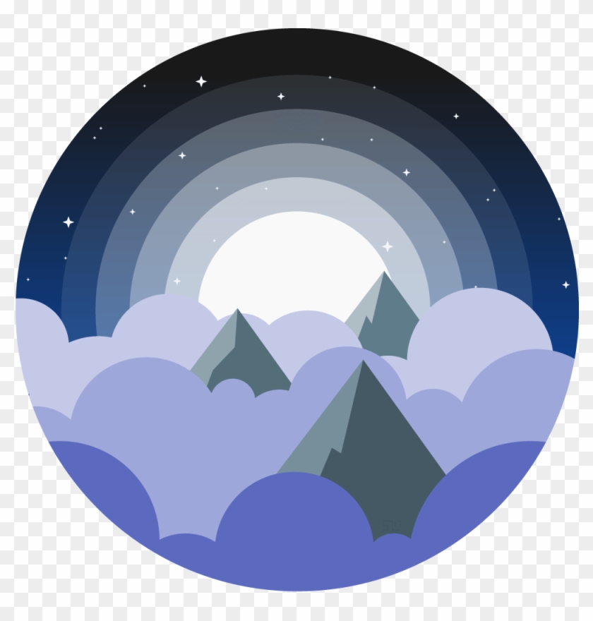 Vector Illustration Of The Tops Of Mountains Poking - Portrait Of A Man #1283971