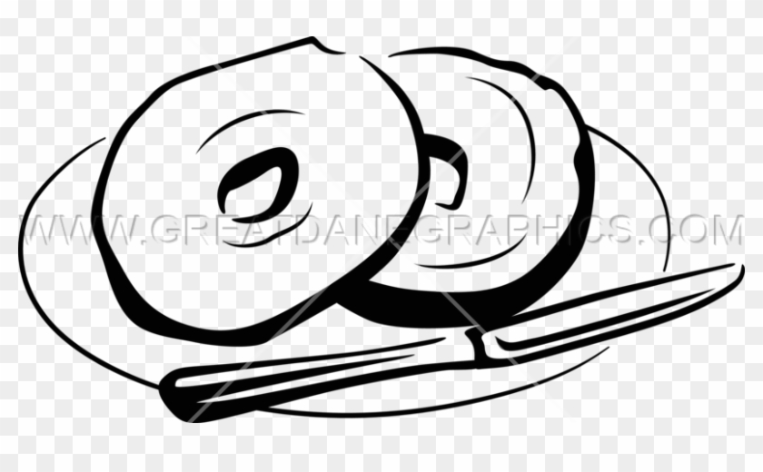 Bagel Clipart Drawn - Transparent Background Black And White Bagle #1284215