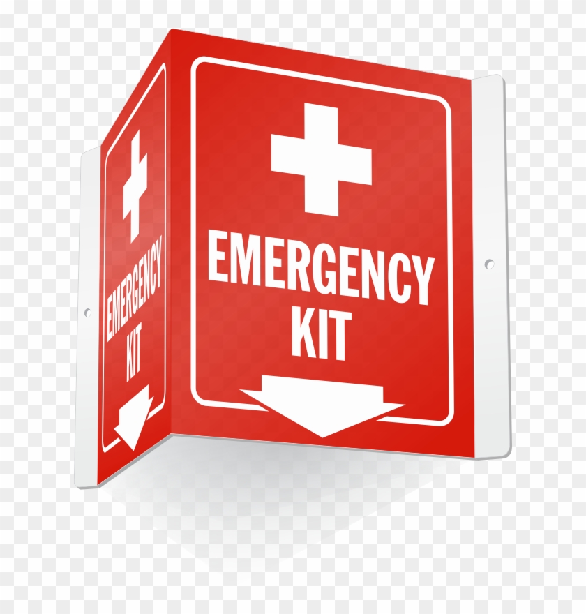 Emergency Kit Projecting Sign - Emergency Kit Sign #1284244