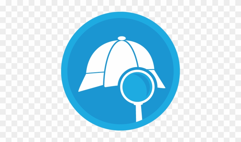 Hat And Magnifying Glass Icon - Circle #1284344