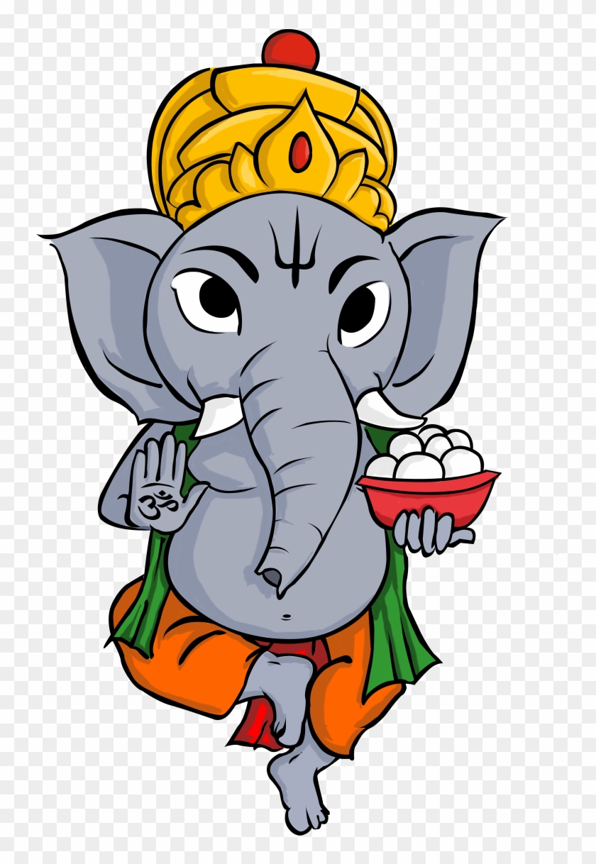 An Illustration Of The Hindu God Ganesha - Cartoon - Free Transparent PNG  Clipart Images Download