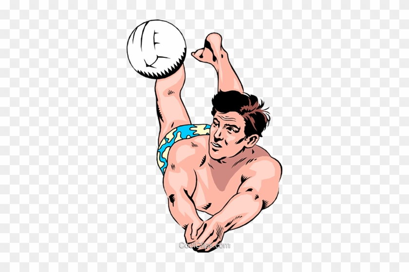 Beach Volleyball Player Digging Ball Royalty Free Vector - Beach Volleyball Player Digging Ball Royalty Free Vector #1284423