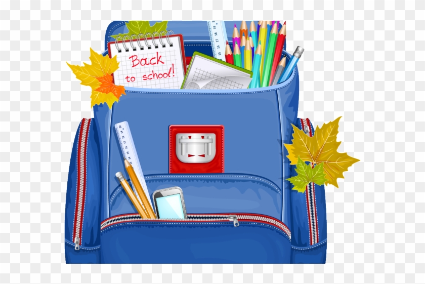 Book Clipart School Supply - Backpack Clipart #1284428