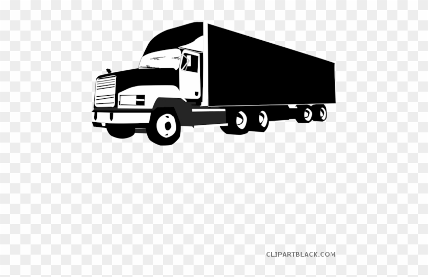 Black And White Truck Transportation Free Black White - Semi Truck Silhouette #1284532