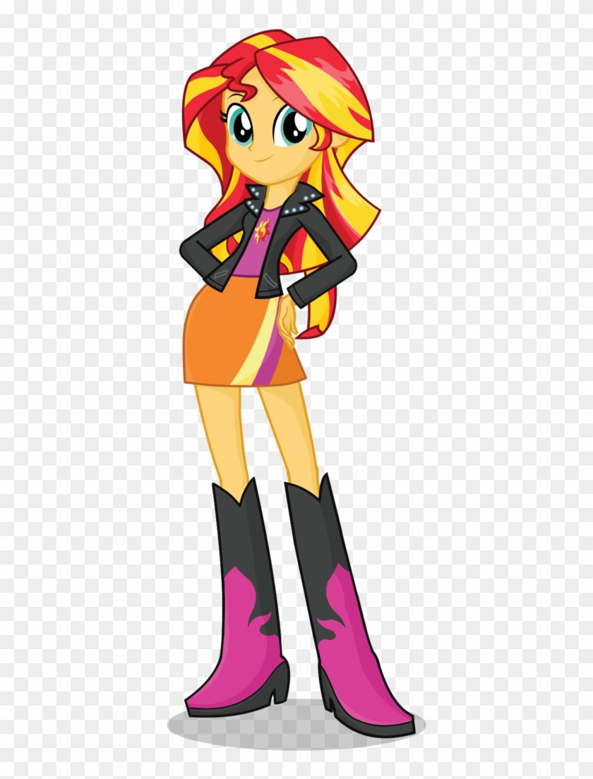 Boots, Clothes, Equestria Girls, Hand On Hip, High - Mlp Eg Sunset Shimmer New Outfit #1284864