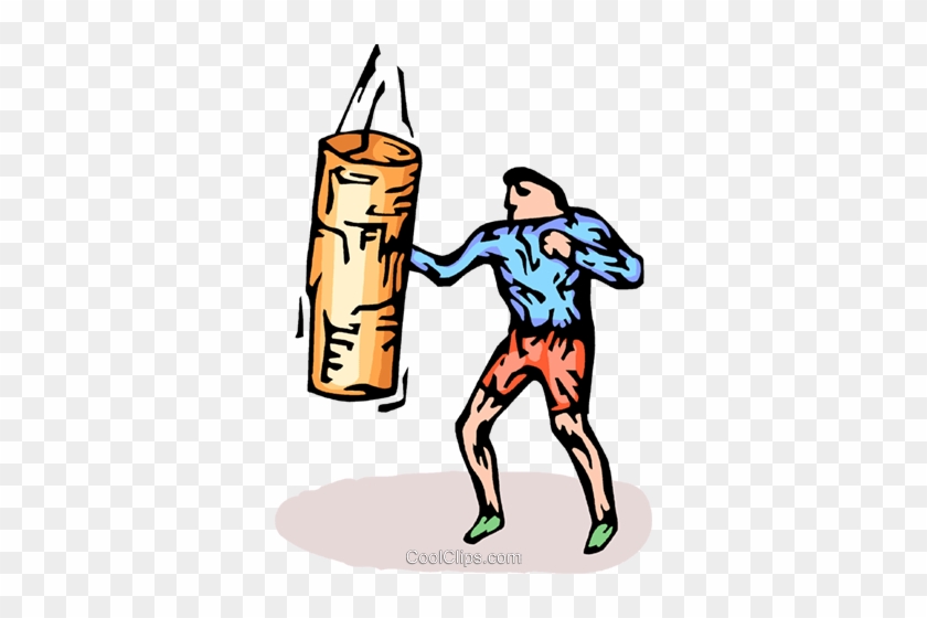 Boxer Working On The Heavy Bag Royalty Free Vector - Boxer Working On The Heavy Bag Royalty Free Vector #1285299