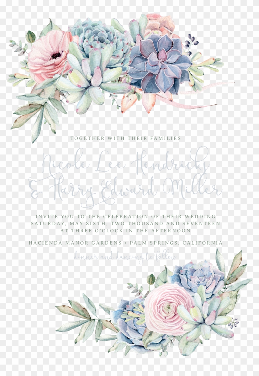 Sweet Succulents Wedding Invitation In Agate - Free Succulent Wedding Invitation Templates #1285537