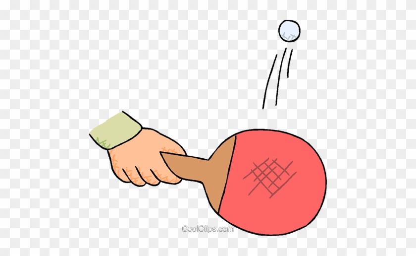 Raquete Ping-pong Com A Bola Livre De Direitos Vetores - Ping Pong Ball Clip Art #1285596