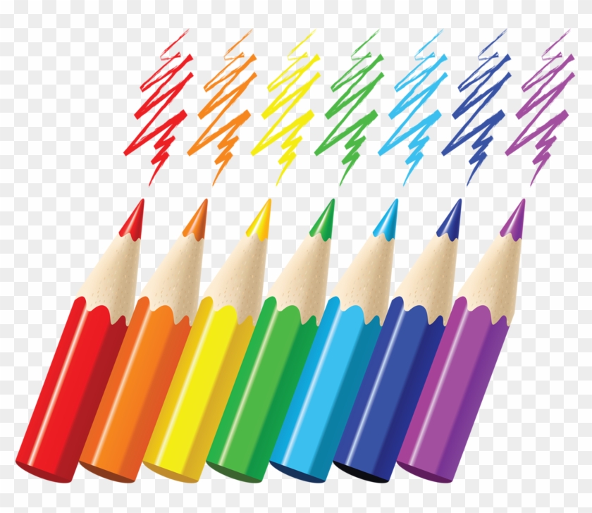 2 School - Color Pencil Vector Png #1285613