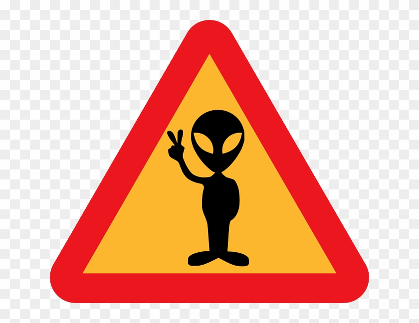 Sign, Symbol, Alien, Cartoon, Signs, Road, Street, - Aliens Png #1285943