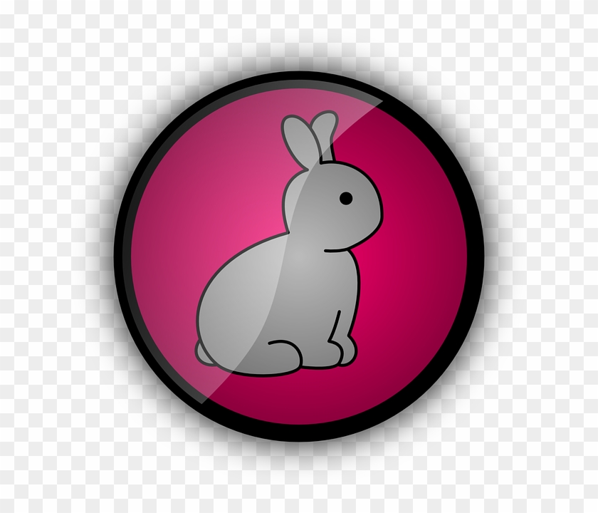 Lilac Bunny, Rabbit, Easter, Hare, Button, Purple, - Clip Art #1285947