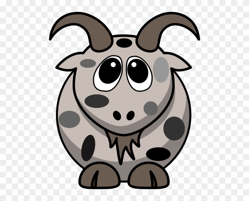 Mottled Goat Clip Art At Clker - Cartoon Goat #1286033