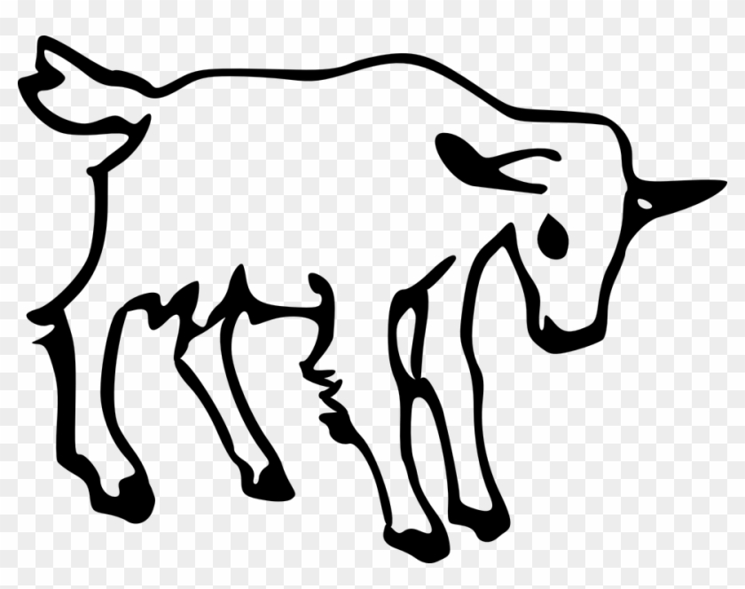 Animated Goats Cliparts 22, Buy Clip Art - Outline Of A Goat #1286064