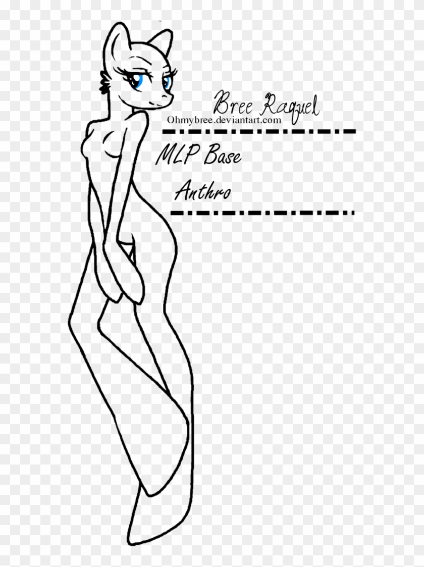 Mlp Anthro Base By Ohmybree On Deviantart Rh Ohmybree - Line Art #1286071