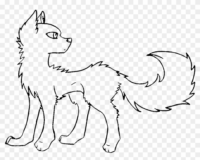 Adoptable Wolf Lineart Ms Paint Friendly By Misties - Line Art #1286107