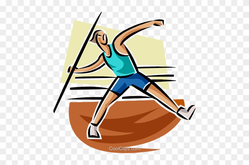 Javelin Toss Royalty Free Vector Clip Art Illustration - Athletics Track And Field Clipart #1286175