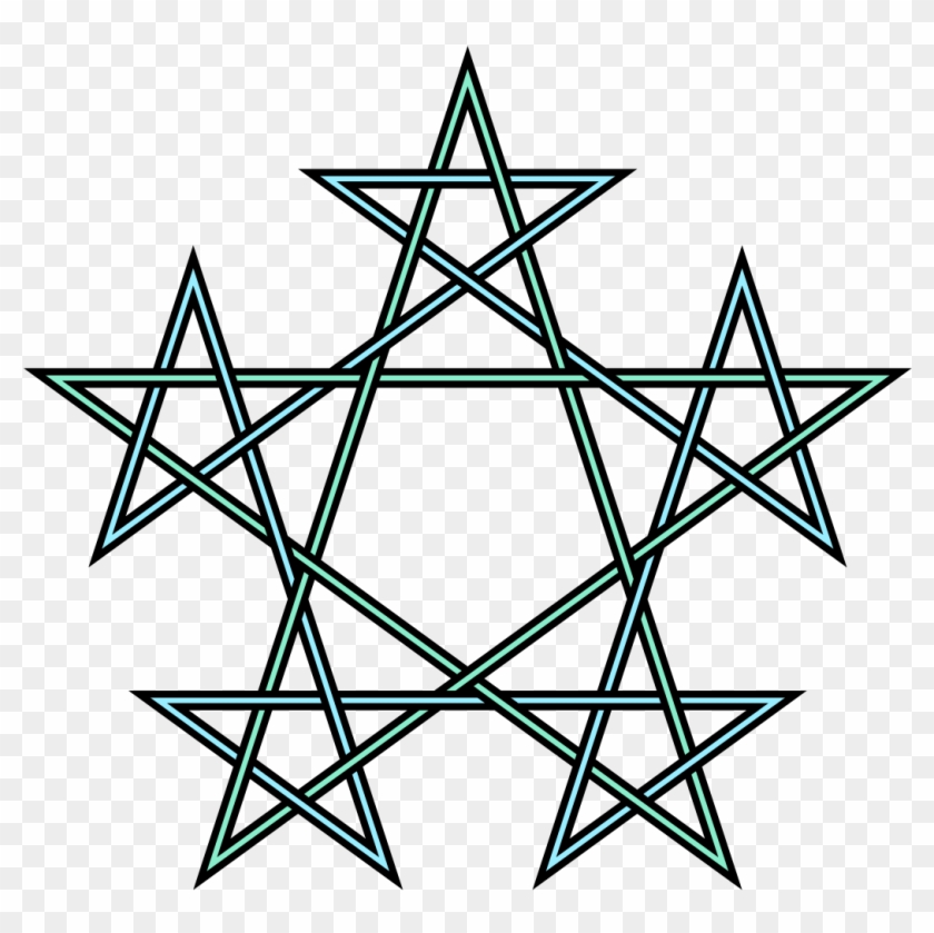 Pentagrams Interlaced Pattern - Sacred Geometry Pentagram #1286464