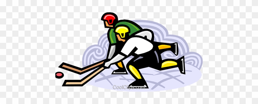 Hockey Players Chasing The Puck Royalty Free Vector - Hockey #1286551