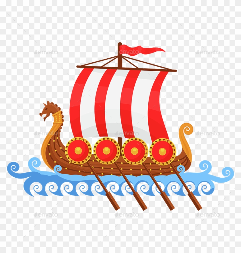 Viking Illustrations - Viking Ship Clip Art #1286643