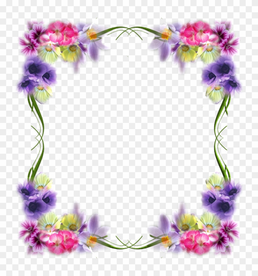 Picture Frames, Art Flowers, Backgrounds, Corner, Picture - Cadre Photo Fleur Mauve #1286784