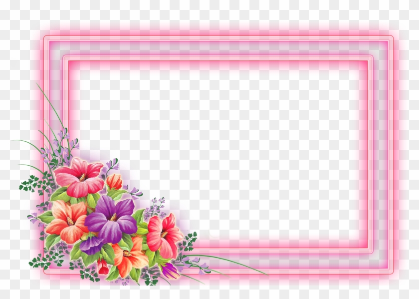 Png Frame With Flowers On A Transparent Background - Moldura Floral Png #1286787