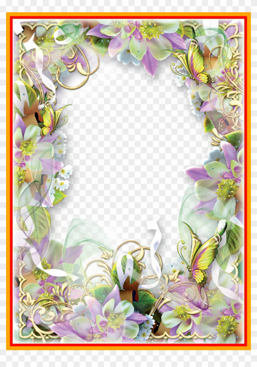 Butterfly Images Butterfly Images With Transparent - Butterflies Spring Flower Borders Clip Art #1286800