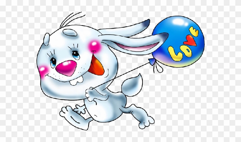 Cute Cartoon Animal Clipart 8 - Hare With The Ball. Bib #1287410