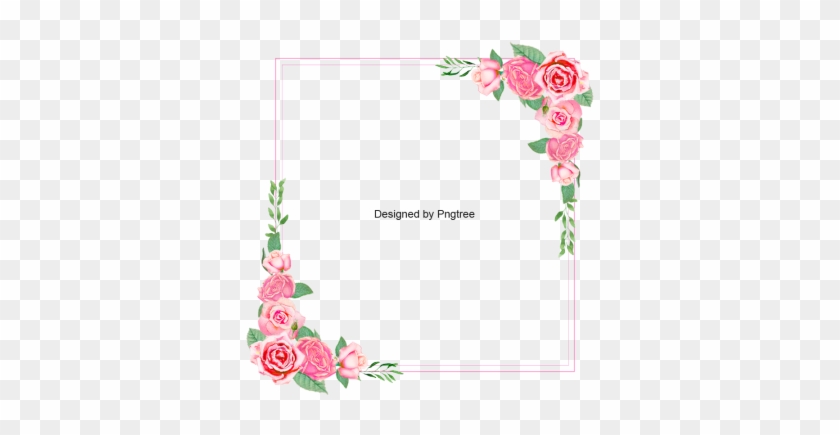 Pink Rose Floral Frame, Flower Border, Rose Border, - Flower #1287741