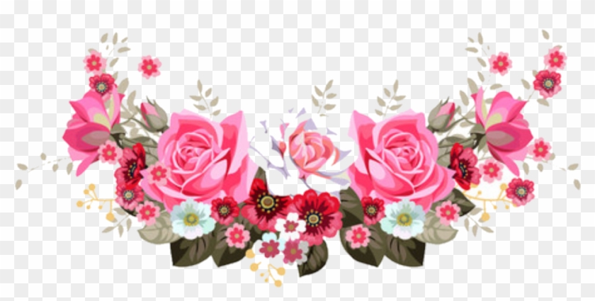 Floral Header - Bright Pink Flower Corner Border Png #1287843