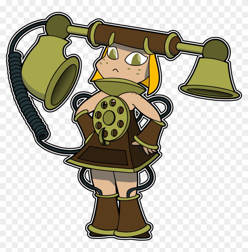Antique Phone Girl By Sageroot Antique Phone Girl By - Cartoon #1288203