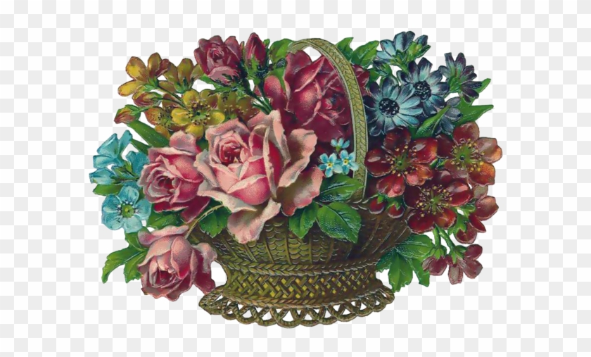 Clip Art - Vintage Flower Basket Postcards (package Of 8) #1288239