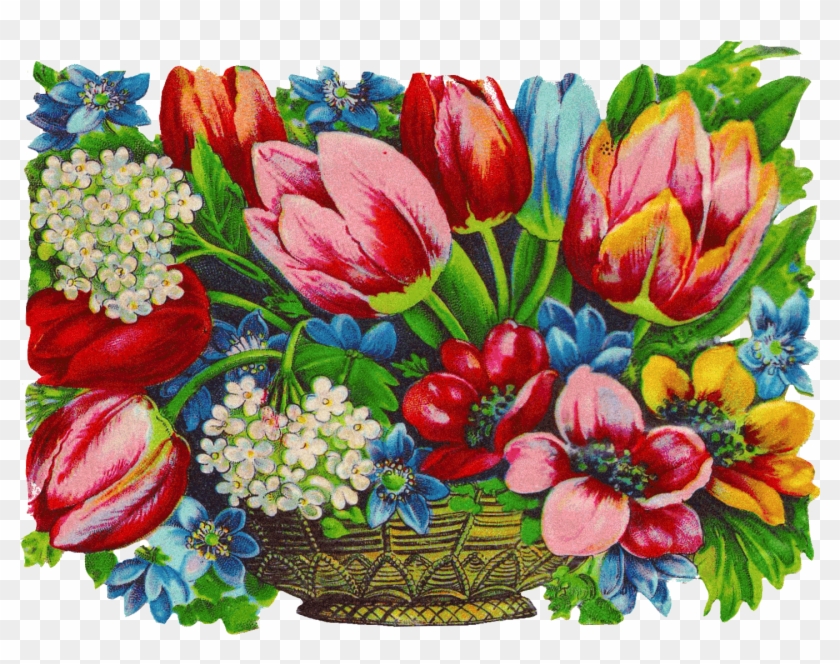 Victorian Flowers Basket Sticker - Tulip #1288249