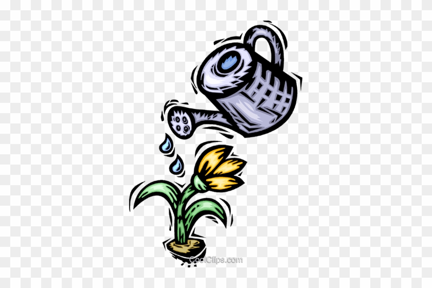 Watering A Flower Royalty Free Vector Clip Art Illustration - Horticulture Clip Art #1288812
