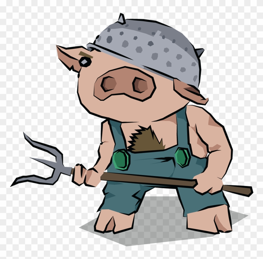 Three Little Pigs Character Designs - Redneck With A Gun Cartoon #1289377