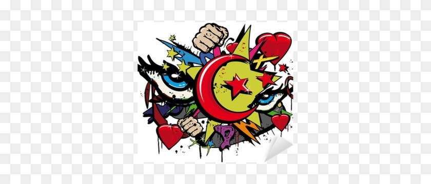 Graffiti Révolution Arabe Pop Art Illustration Sticker - 007658 機種別2 Ta07c-c41r1s Onkyo オンキョー Slate Padスレートパッド #1289513
