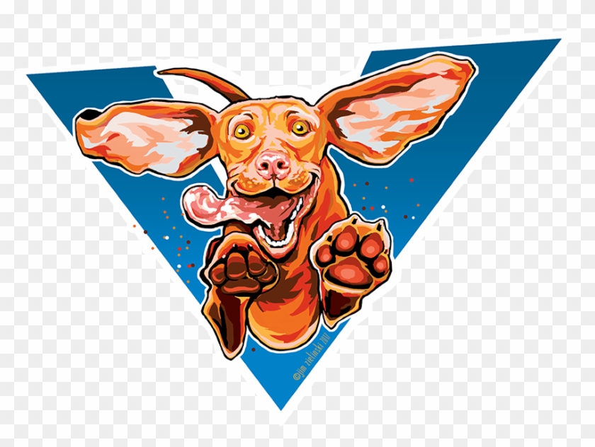 Multiple Background Color Options For Both Magnets, - Happy Excited Vizsla Jumping And Playing Zipper Studio #1289521