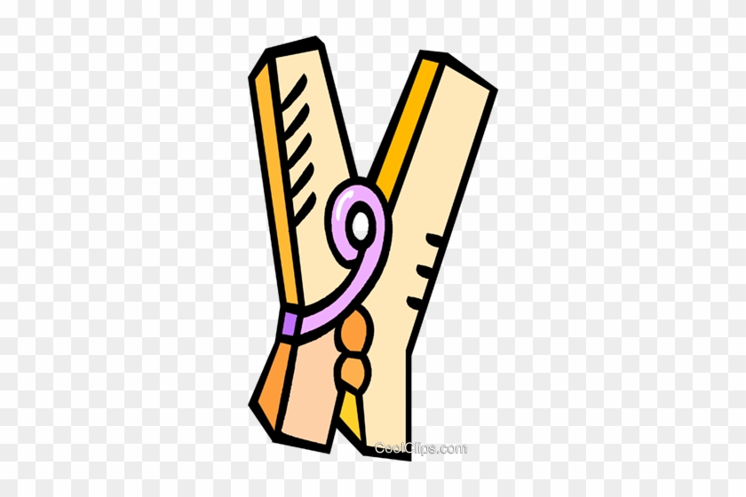 Clothes Pins Royalty Free Vector Clip Art Illustration - Clothespin #1289538