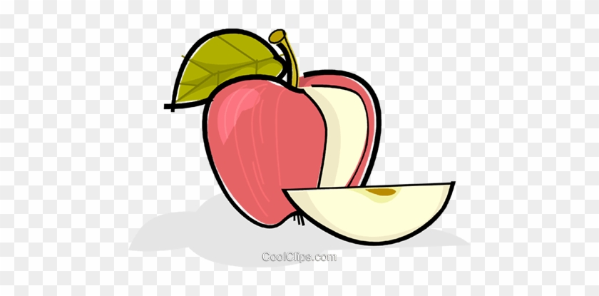 Sliced Apple Royalty Free Vector Clip Art Illustration - Sliced Apple Clip Art #1289591