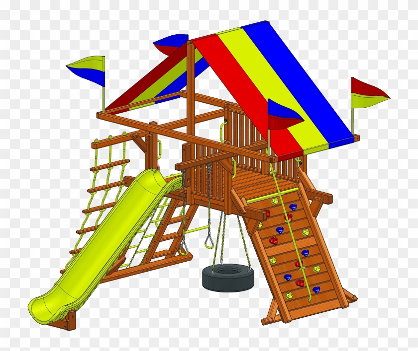 Castle Series - Rainbow Park With A Slide #1289698