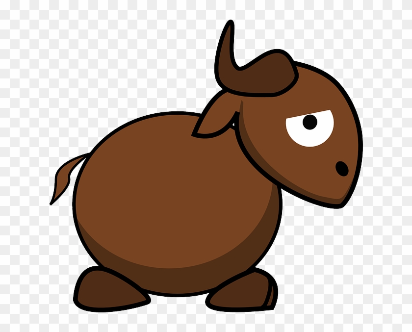 Animal, Bull, Brown, Funny, Mammal - Side Views Of Cartoon Animals #1290107