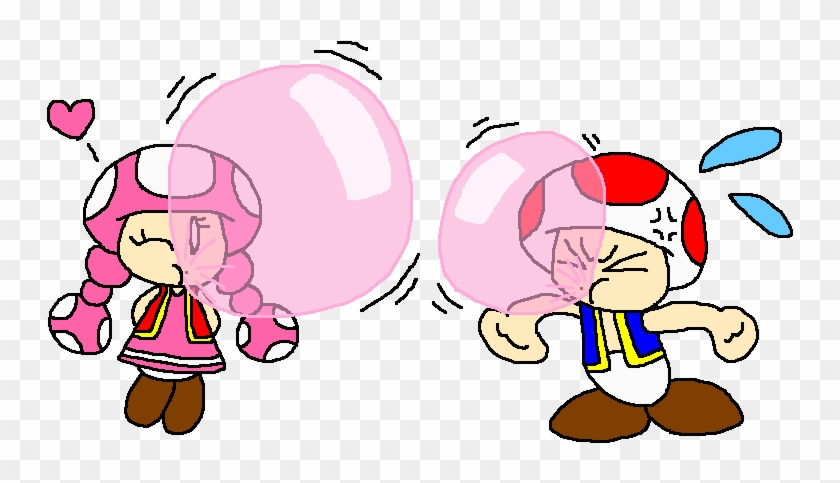 Chibi Toad And Toadette Bubble Gum By Pokegirlrules - Cartoon #1290122
