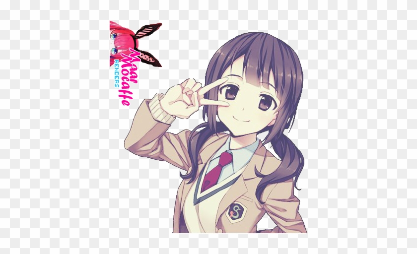 Girl Cute - Anime Girl V Sign #1290243