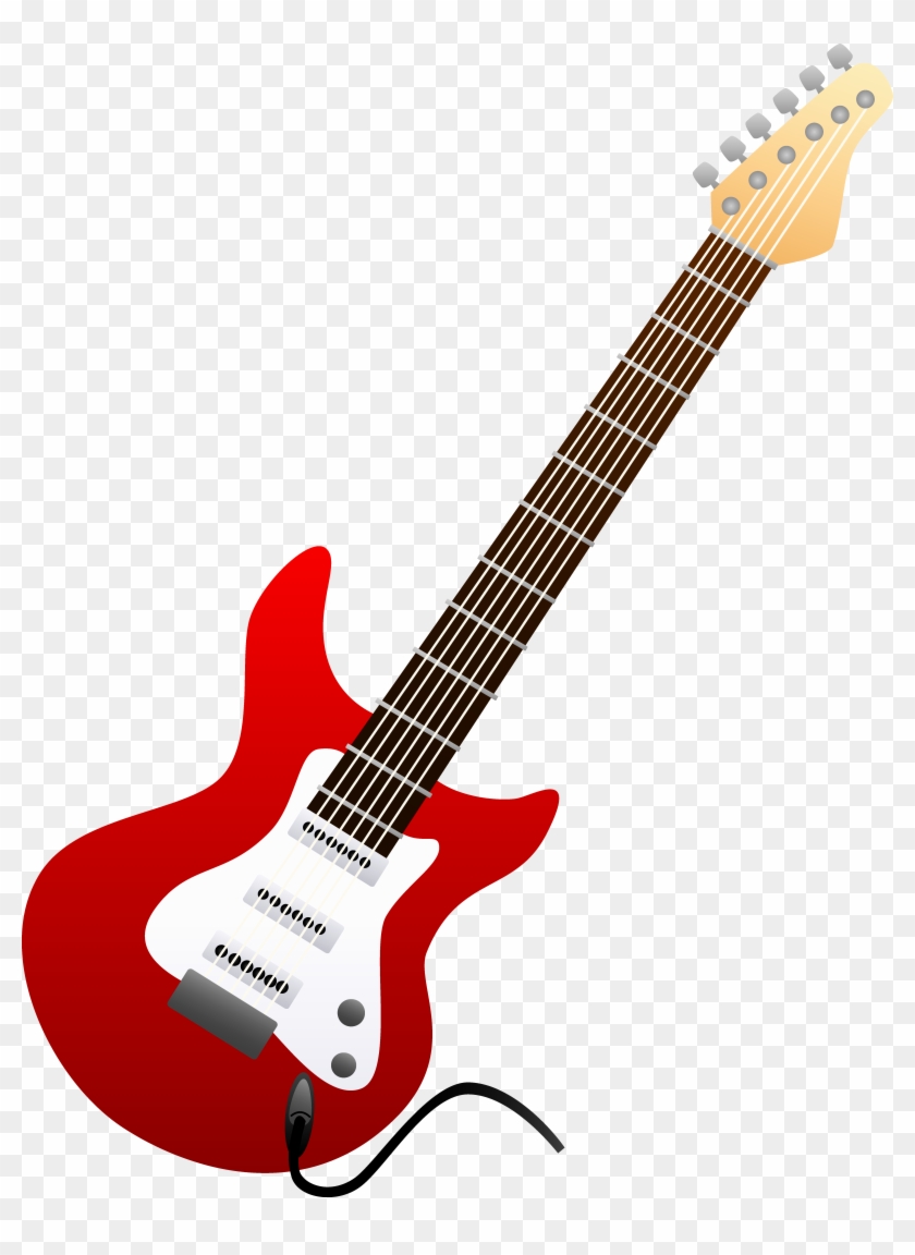 Guitar Pictures Clip Art Awesome Red Electric Guitar - Electric Guitar Oval Ornament #1290288