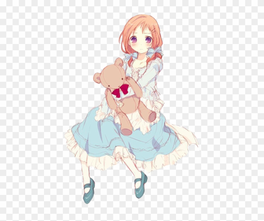 Comment - Anime Girl With Teddy Bear #1290381